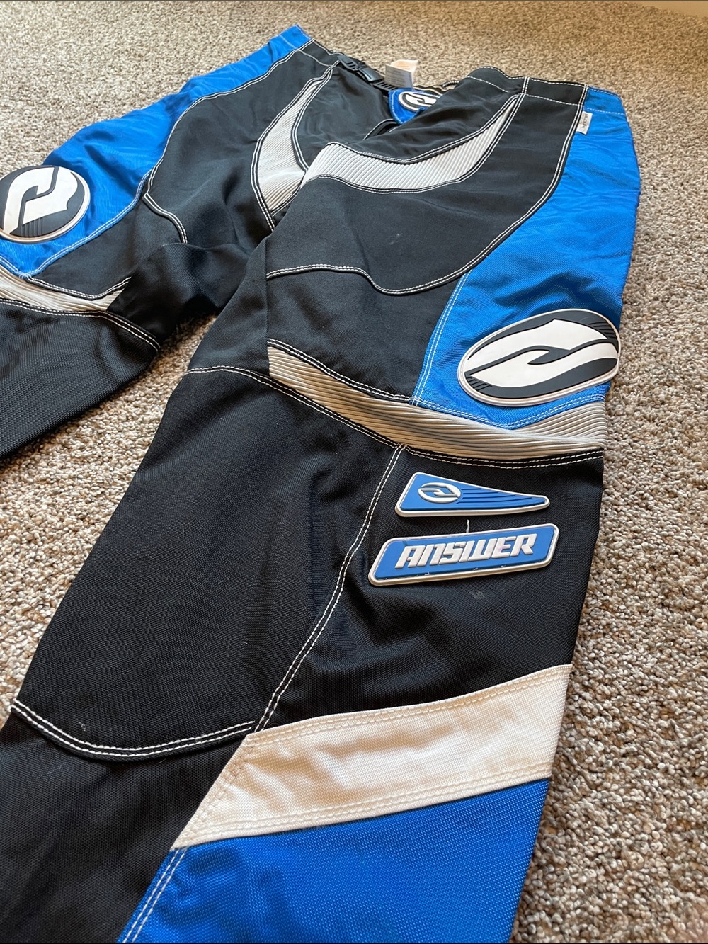 Vintage Answer Racing Syncron Motocross Riding Pants Blue, Black - Picture 3 of 5